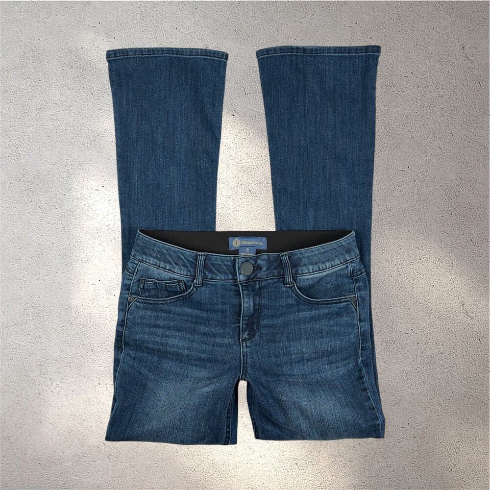 Democracy Absolution Jeans Women’s 6 Blue Mid Rise Boot Cut Stretch Denim EUC - Picture 1 of 10